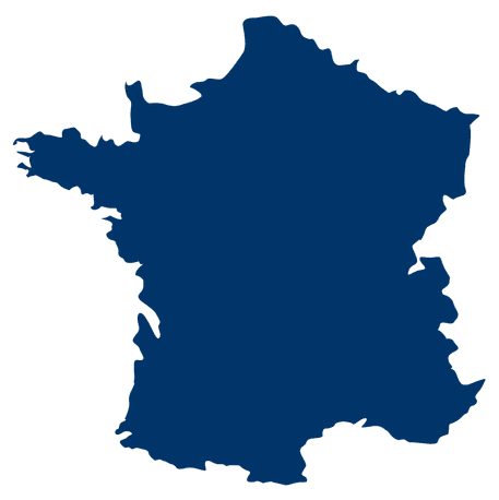 Carte de France avec zones d'intervention